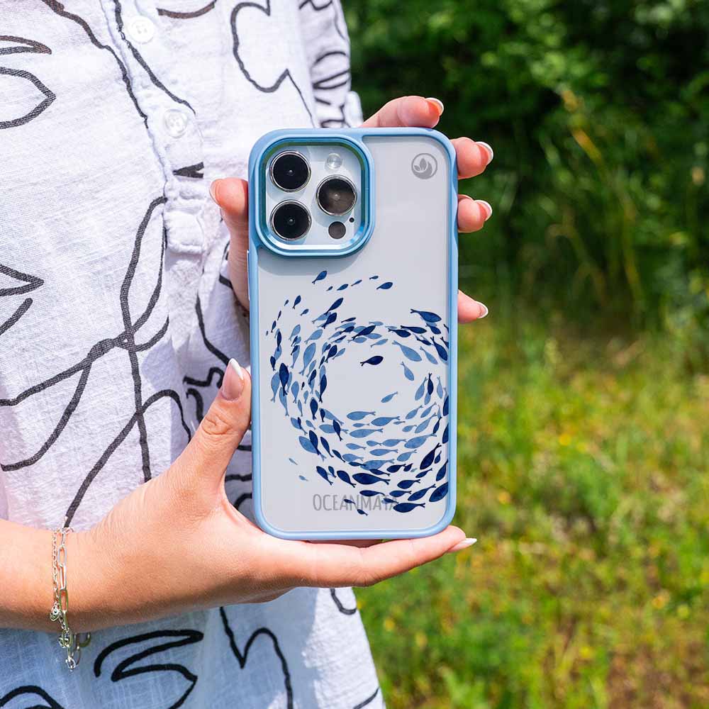 iPhone 16e Hülle - Schwarm blau - "Swarmin" - nachhaltig
