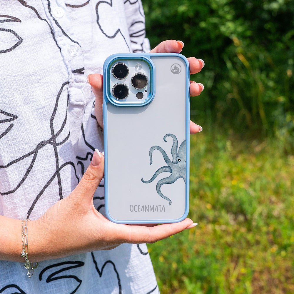 iPhone 12 pro / iPhone 12 Hülle - Oktopus blau - "TentacleTheory" - nachhaltig