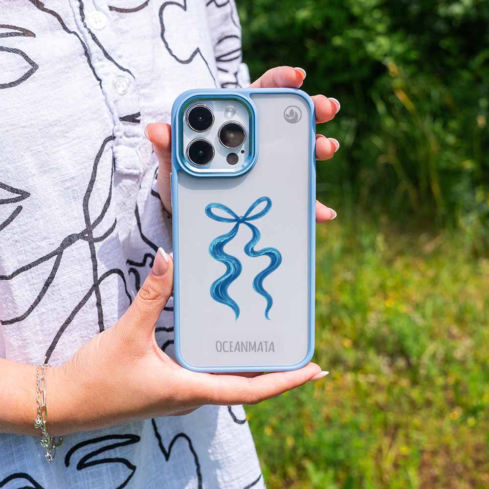 iPhone 13 Hülle - Schleife blau - "tideknot" - nachhaltig