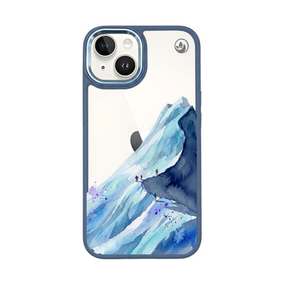 iPhone 14 Hülle - Wanderung blau - "mountainblue" - nachhaltig