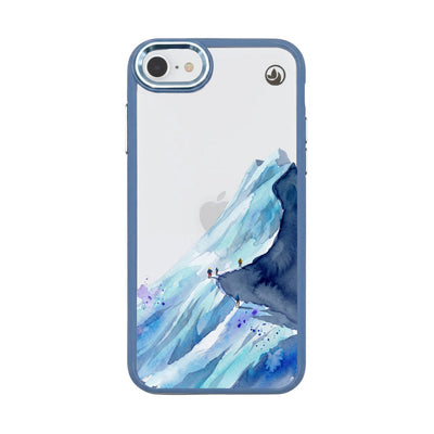 iPhone SE/7/8 Hülle - Wanderung blau - "mountainblue" - nachhaltig