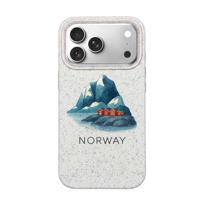 iPhone 18 Pro / 17 Pro Hülle - Norwegen weiß - "Norway" - nachhaltig