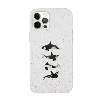 iPhone 12 pro / iPhone 12 Hülle - Orca weiß - "OrcaFamily" - nachhaltig