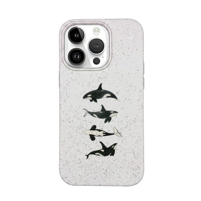 iPhone 14 pro Hülle - Orca weiß - "OrcaFamily" - nachhaltig