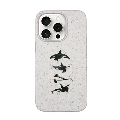 iPhone 15 Pro Max Case - Orca White - "OrcaFamily" - sustainable