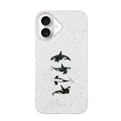 iPhone 16 Hülle - Orca weiß - "OrcaFamily" - nachhaltig
