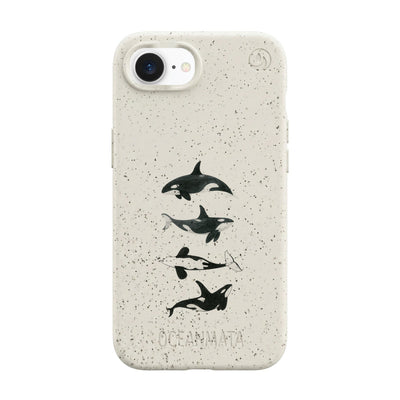 iPhone 16e/17e Hülle - Orca weiß - "OrcaFamily" - nachhaltig