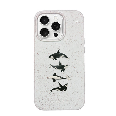 iPhone 16 Pro Case - Orca White - "OrcaFamily" - Sustainable
