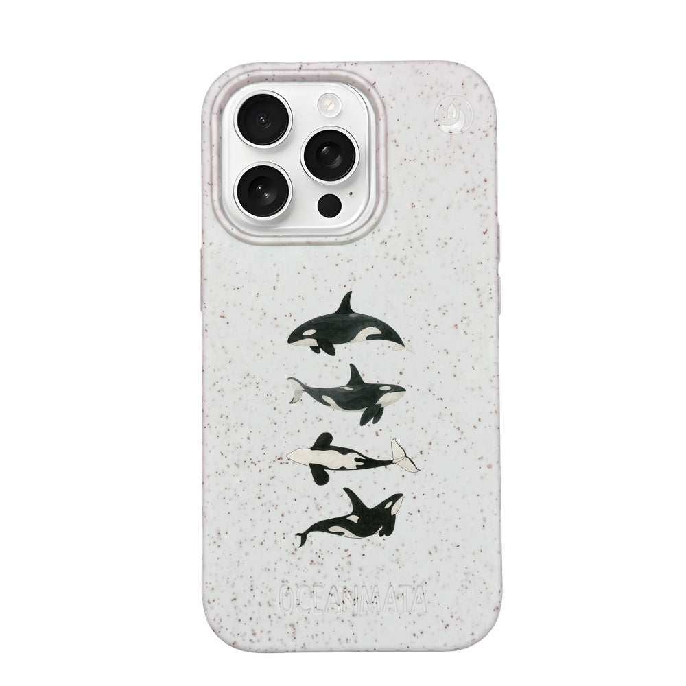 iPhone 16 pro max Hülle - Orca weiß - "OrcaFamily" - nachhaltig