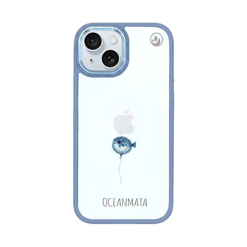iPhone 15 Hülle - kugelfisch blau - "Pufferfish" - nachhaltig