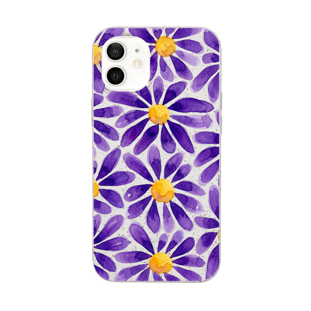 iPhone 12 mini Hülle - Blumen lila - "purplebloom" - nachhaltig