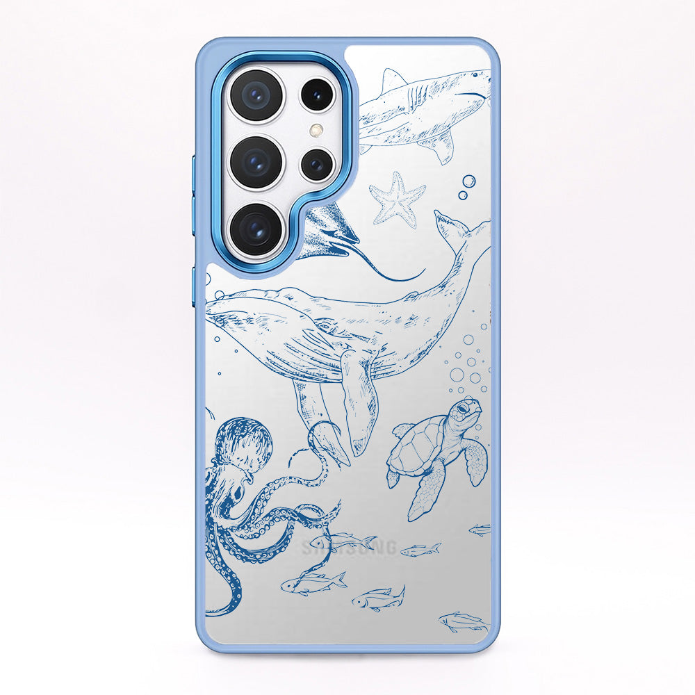 Samsung S25 Hülle - Wal blau - "WhaleLife" nachhaltig