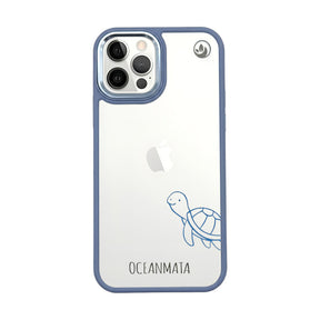 iPhone 12 pro / iPhone 12 hoesje - schildpadblauw - "Schildi" - duurzaam