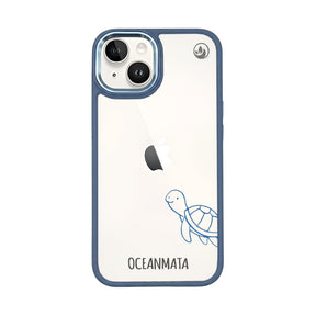 iPhone 14 hoesje - schildpadblauw - "Schildi" - duurzaam