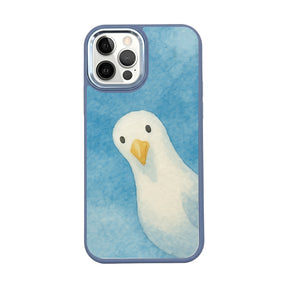 iPhone 12 pro / iPhone 12 hoesje - Meeuwenblauw - "Meeuw" - duurzaam