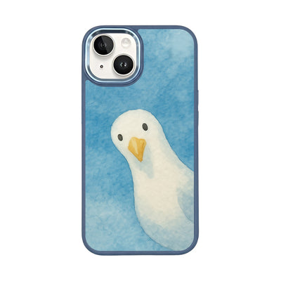 iPhone 14 hoesje - Meeuwenblauw - "Seagull" - duurzaam