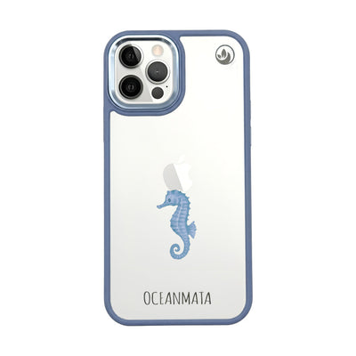 iPhone 12 pro / iPhone 12 Hülle - Seepferdchen weiß - "SeahorseTale" - nachhaltig