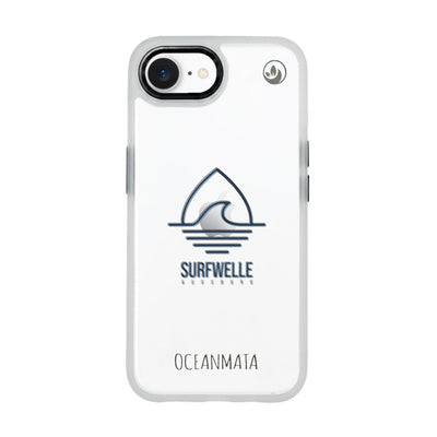 iPhone 16e Hülle - Surfwelle blau - "Surfwelle Augsburg" - nachhaltig