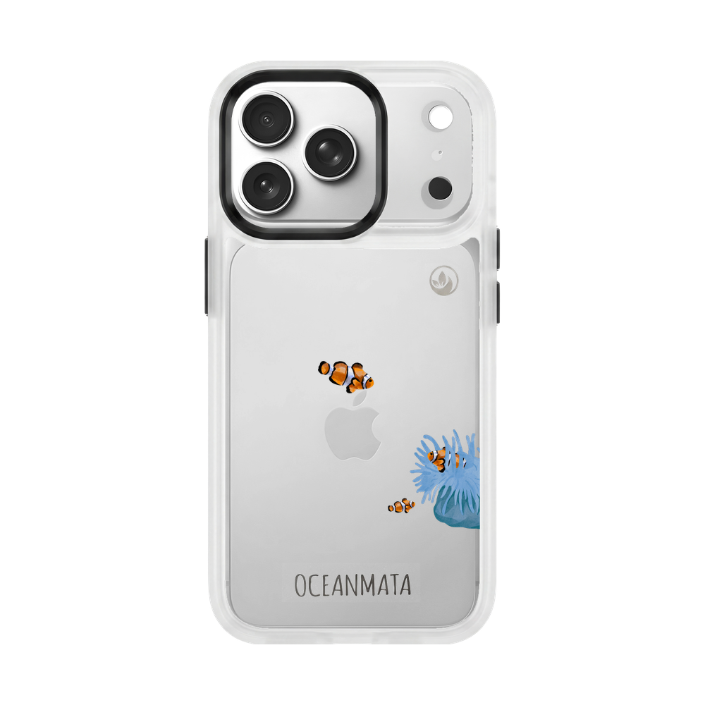 iPhone 17 pro max Hülle - Clownfisch weiß - "Mr.Clown-Fish" - nachhaltig