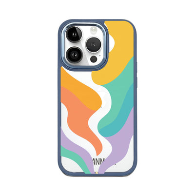 iPhone 14 pro hoesje - kleurrijke golven - "Tide Flow" - duurzaam
