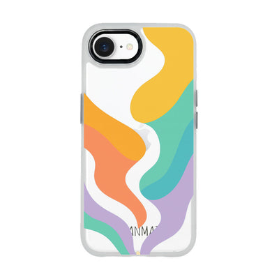 iPhone 16e hoesje - kleurrijke golven - "Tide Flow" - duurzaam