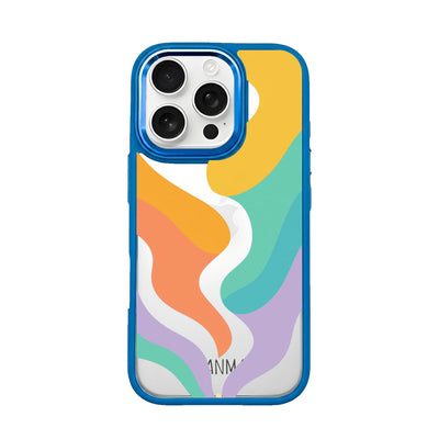 iPhone 16 pro max hoesje - kleurrijke golven - "Tide Flow" - duurzaam