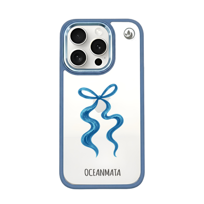 iPhone 15 pro Hülle - Schleife blau - "tideknot" - nachhaltig