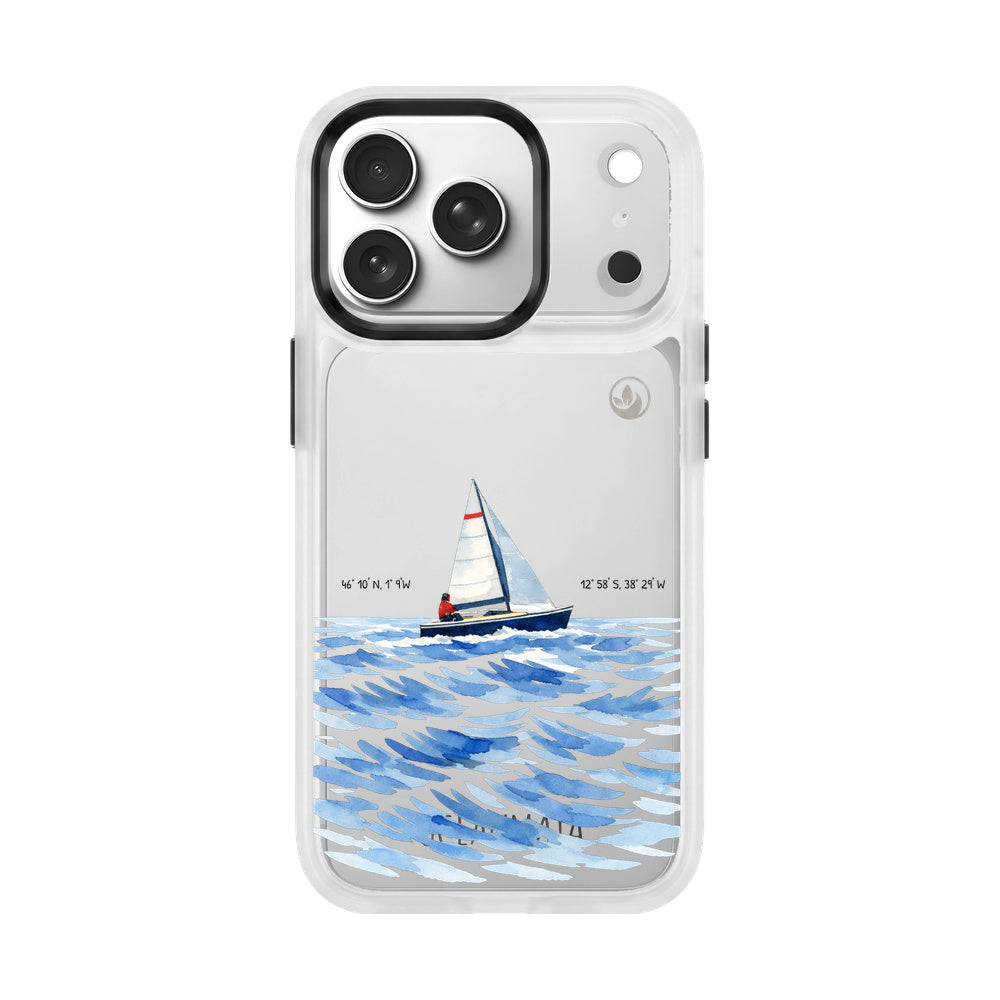 iPhone 17 Pro Max Case - Sailing White - "Golden Horizon" - Sustainable