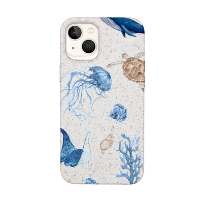 iPhone 13 mini Hülle - weiß Schildkröte - "SeaTurtle & Friends" - nachhaltig