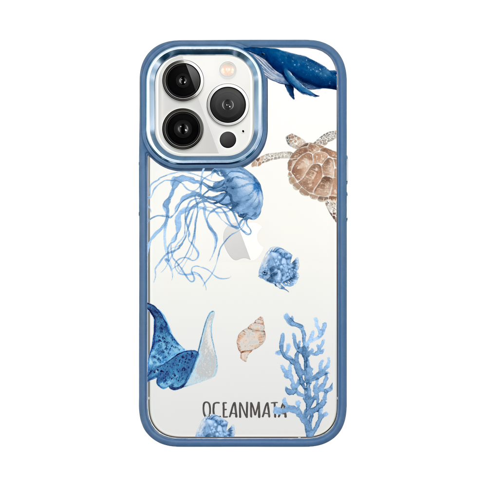 iPhone 13 pro max hoesje - witte schildpad - "Turtle &amp; Friends" - duurzaam