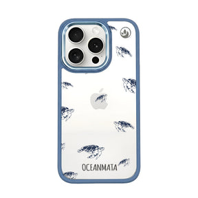 iPhone 15 pro hoesje - schildpaddenblauw - "Turtlino" - duurzaam