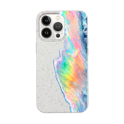 iPhone 13 Pro Max Case - Rainbow Wave White - "WaveOfPride" - sustainable