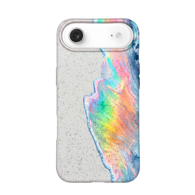 iPhone 17 Air Hülle - Regenbogen Welle weiß - "WaveOfPride" - nachhaltig