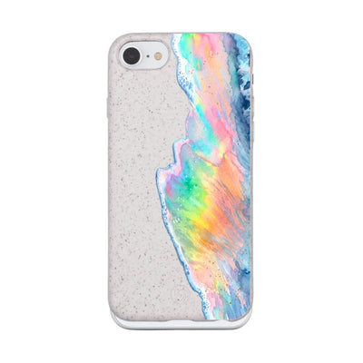 iPhone SE/7/8 Case - Rainbow Wave White - "WaveOfPride" - sustainable