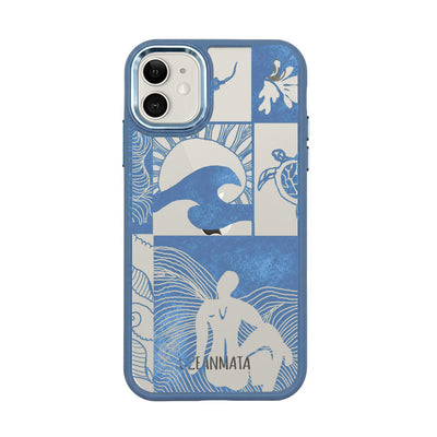 iPhone 11 Case - Line Art Ocean - "Waves of Balance" - sustainable