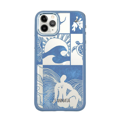 iPhone 11 pro case - Line Art Ocean - "Waves of Balance" - sustainable