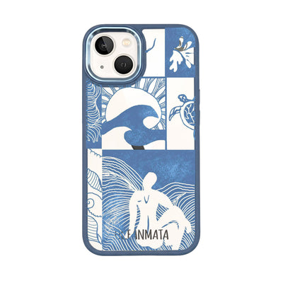 iPhone 13 Case - Line Art Ocean - "Waves of Balance" - sustainable