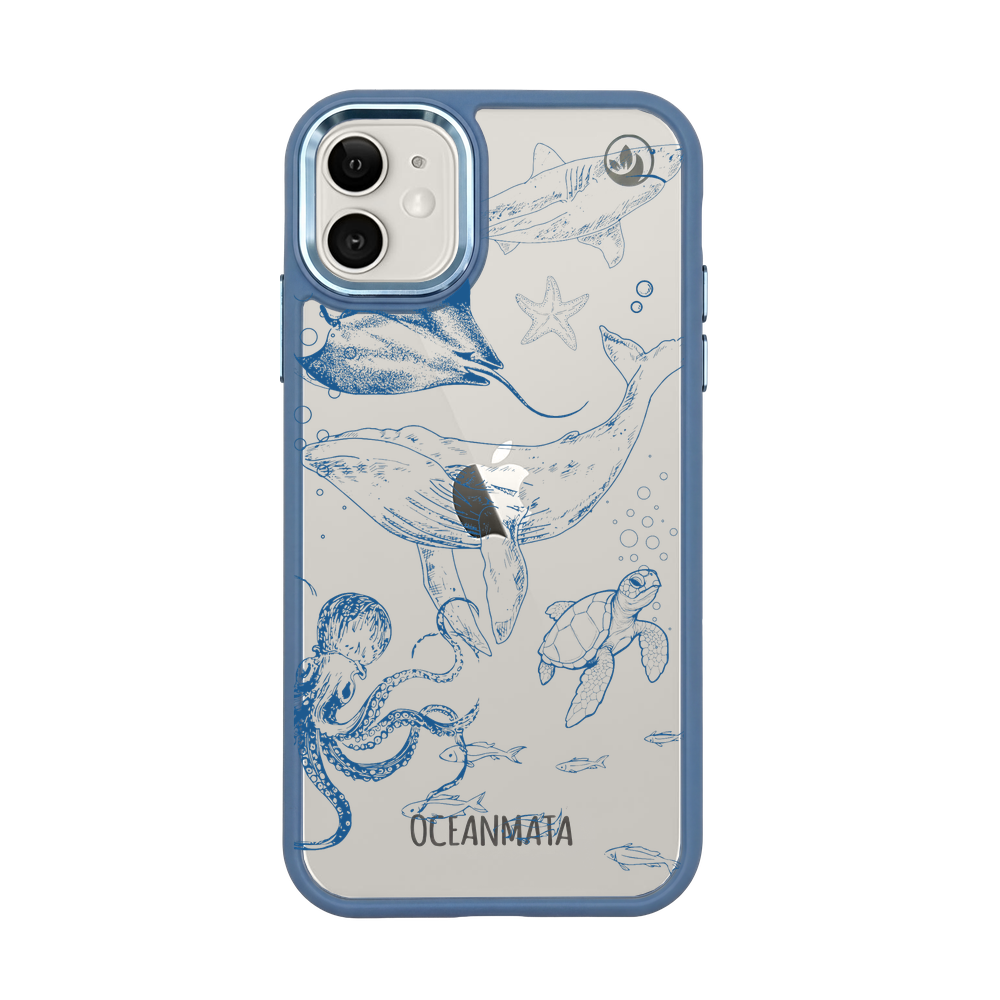 iPhone 11 hoesje - Walvisblauw - "WhaleLife" - Duurzaam 