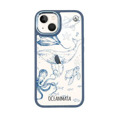 iPhone 13 hoesje - Walvisblauw - "WhaleLife" - Duurzaam 