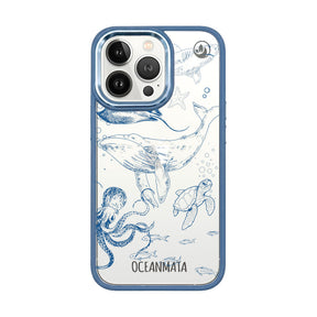 iPhone 13 pro hoesje - walvisblauw - "WhaleLife" - duurzaam 