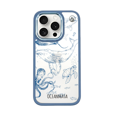 iPhone 15 pro case - Whale blue - "WhaleLife" sustainable