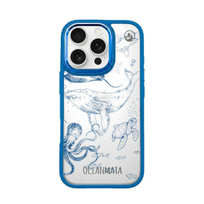 iPhone 16 pro hoesje - walvisblauw - "WhaleLife" - duurzaam 