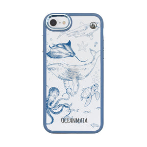 iPhone SE/7/8 hoesje - Walvisblauw - "WhaleLife" - Duurzaam 