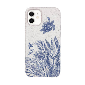 Biologisch abbaubare Handyhülle iPhone 12 mini Whitesilentwaves — kompostierbar — Vorderseite