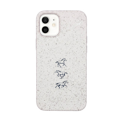 iPhone 12 mini Hülle - Pferd weiß - "wild" - nachhaltig