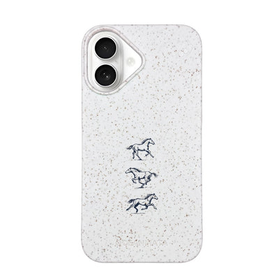 iPhone 16 Hülle - Pferd weiß - "wild" - nachhaltig