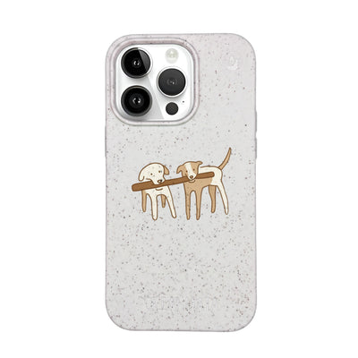 iPhone 14 pro max Hülle - Hunde weiß - "Wuff" - nachhaltig
