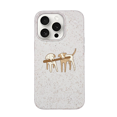 iPhone 15 pro Hülle - Hunde weiß - "Wuff" - nachhaltig